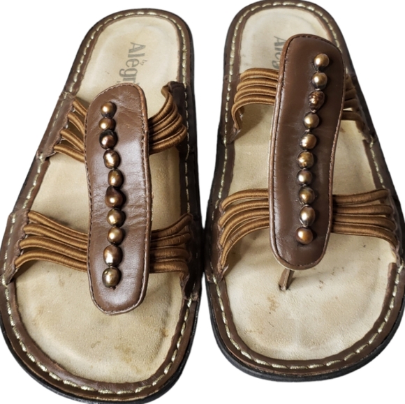 Alagria Pisa Comfort Sandal Bronze Faux Pearl Embellished Boho size 38 - Picture 9 of 9